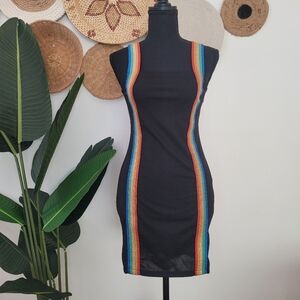 Glitter striped black dress- small